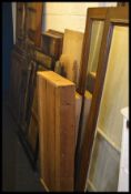 2 19th century country French armoires - wardrobes of oak form being complete except for the pegs