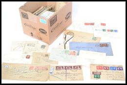 British Stamps (Postal History). Box of old postal used items. All reigns from Victoria to George