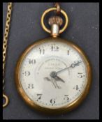 A vintage 20th century gold plated Superior Aeroplane Timekeeper, the back engraved with a