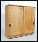 A 19th Century vintage industrial pine school / postal / pigeon / cubbyhole cabinet having sliding