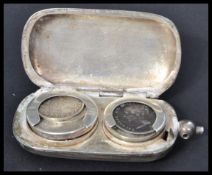 A continental silver 800 stamped 19th century Victorian sovereign holder having a push open hinged