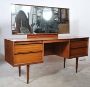 A vintage retro 20th Century Danish inspired teak wood dressing table, full length mirror to top