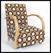 A French art deco vintage birch bentwood open framed club / easy / lounge chair / armchair having