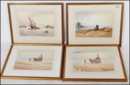 Francis Leke b.1912- A collection of 4 watercolour paintings of maritime & seascape interest to