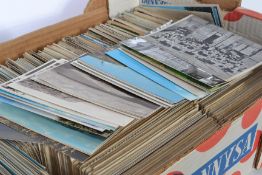 A large box of approx 1400 postcards , all small size early to mid 20th century,
