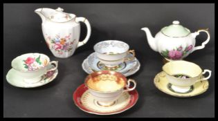A group of English bone china cabinet ceramics to