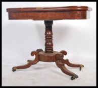 A 19th century Georgian / Regency card - games table being raised on a quadruped base with