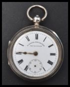 A 19th century Victorian silver hallmarked pocket watch entitled the Accurate by H. Samuel