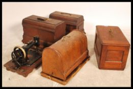 A collection of 19th and early 20th century sewing machines to include America White Peerless,