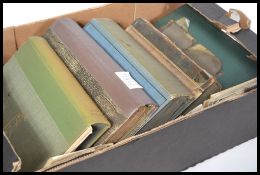 Original postcard collection in five old albums of family's European travels throughout the first