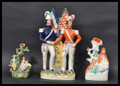 A group of three 19th Century Staffordshire flatba