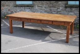 An impressive large late 19th / early 20th century oak refectory dining table taken from a Nunnery