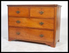 A Victorian early 20th Century mahogany two short over two long chest of drawers having a flat