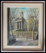 Local Interest. Oil on canvas painting of St George Church Bristol. Signed by artist to lower