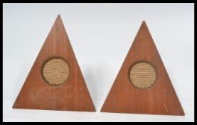 An unusual pair of early 20th century Batley Fane American York speakers having grille front with