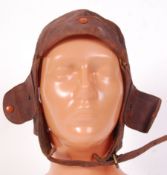 WWI FIRST WORLD WAR LEATHER FLYING HELMET