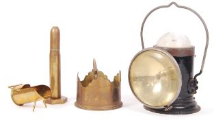 ASSORTED VINTAGE MILITARIA - TRENCH ART ETC
