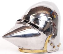 GOOD 20TH CENTURY MEDIEVAL STYLE BASCINET KNIGHT'S HELMET