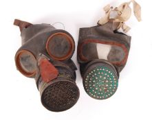 TWO WWII SECOND WORLD WAR GAS MASKS