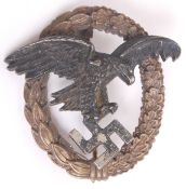 ORIGINAL WWII GERMAN NAZI THIRD REICH LUFTWAFFE OBSERVERS BADGE