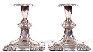 PAIR OF CANDLESTICKS WITH GERMAN 'SS' EMBLEMS
