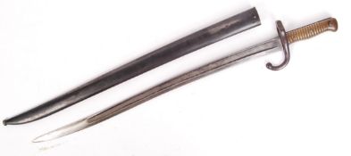 ANTIQUE FRENCH RIFLE BAYONET & SCABBARD