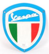 VESPA VINTAGE STYLE CAST IRON PLAQUE