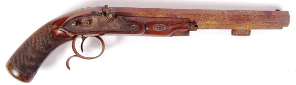 19TH CENTURY PERCUSSION CAP PISTOL BY STAUDENMAYER OF LONDON