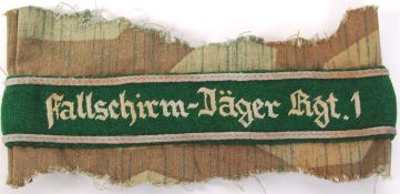 RARE ORIGINAL WWII GERMAN FALLSCHIRM-JAGER CUFF TALLY