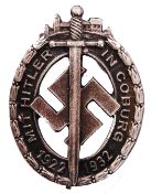 NAZI COBURG RALLY NATIONAL AWARD BADGE