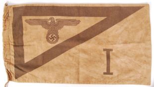 RARE WWII SECOND WORLD WAR GERMAN SS BATTLE BANNER FLAG