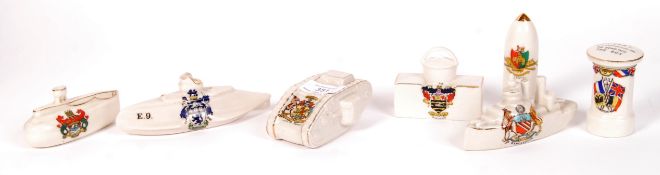 COLLECTION OF EARLY MILITARY THEMED CRESTED WARE