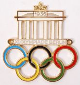 REPRODUCTION 1936 GERMAN OLYMPIAD GILT & ENAMEL BADGE