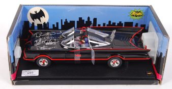 RARE BATMAN 1:18 SCALE BATMOBILE SIGNED BY TV SERIES CAST