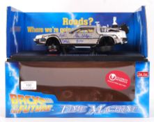 INCREDIBLE BACK TO THE FUTURE FULL CAST SIGNED DELOREAN DIECAST MODEL