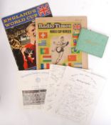GOOD VINTAGE FOOTBALL AUTOGRAPH BOOK & WORLD CUP '66 EPHEMERA
