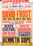 RARE VINTAGE BRISTOL HIPPODROME THEATRE POSTER 1960'S