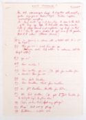 RONNIE BARKER'S HANDWRITTEN TWO RONNIES ' ANNIE FINKHOUSE ' FORK HANDLES SCRIPT