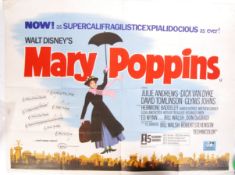 MARY POPPINS ORIGINAL BRITISH CINEMA QUAD POSTER