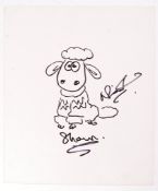 RARE NICK PARK SHAUN THE SHEEP AARDMAN ANIMATIONS SKETCH