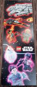 A large Lego wall shop point of sale advertising display double sided card poster showcasing the 