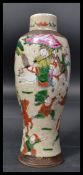 A 19th century Chinese crackle glaze vase decorate