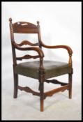 A Victorian country oak carver armchair of good si