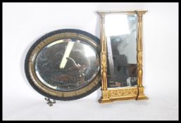 A late 19th Century moulded plaster gilt wall mirr