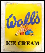 A vintage retro 20th century Walls Wall's Ice cream advertising point of sale shop display sign of