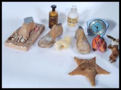 A mixed lot of medical related items to include a 19th century Apothecary poison glass bottle with
