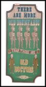 A vintage style wooden sign reading ' there are more old drunkards than old doctors ' with notations