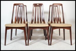 A set of 6 vintage mid century dining chars. Chairs stamped: svaqards made in Sweden to underside.