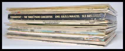 A collection of predominately classical vinyl long play LP album records featuring several composers
