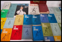 A 1980's retro advertising card - point of sale poster for a Finnish fencing tournament together